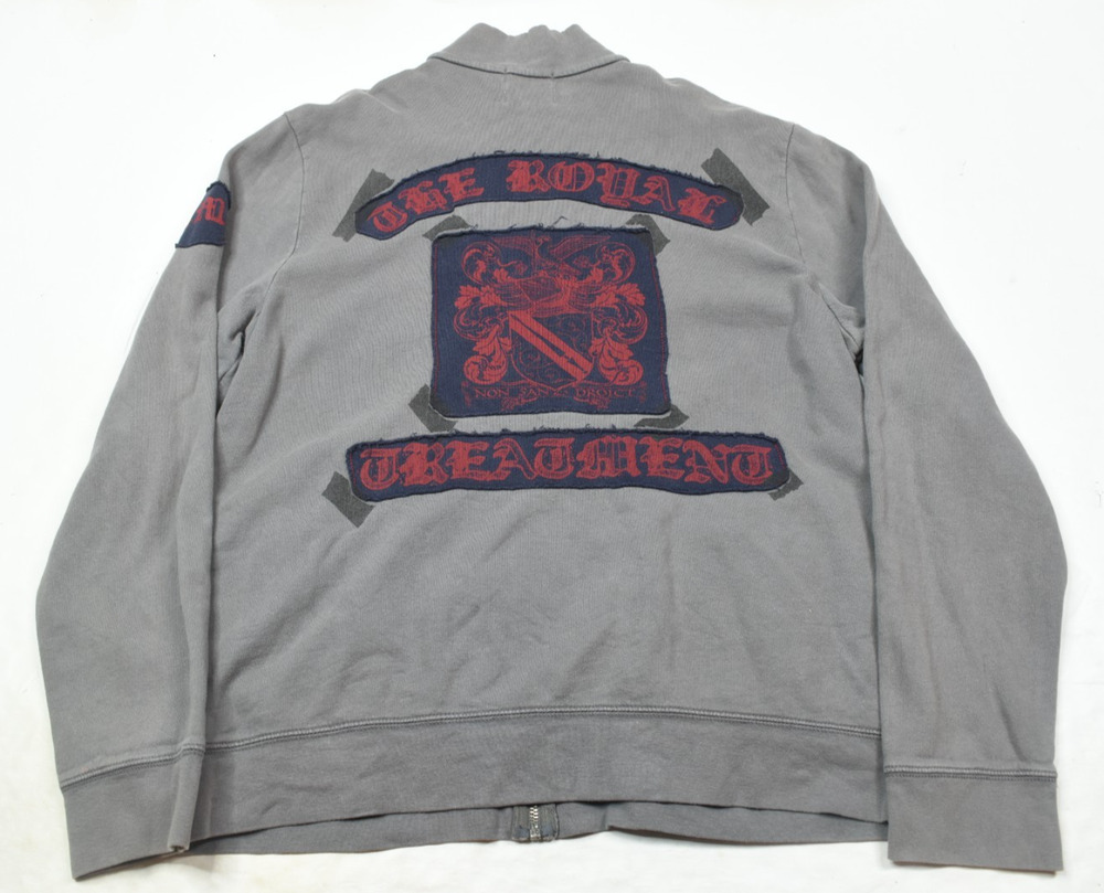 Vintage Juicy Couture Royal Treatment Sweater Mens XL Gray Full-Zip Y2K RARE